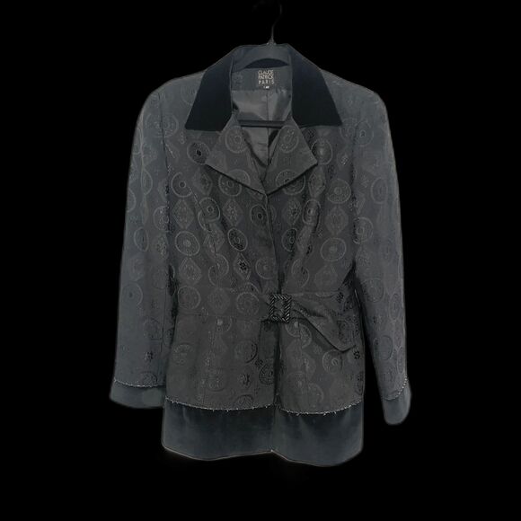 Vintage‎ Claude Patrick Paris Size EU 42/US 6 Jacket with belt Made in France - Picture 1 of 10